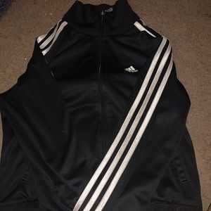 Black stripped Adidas zip up